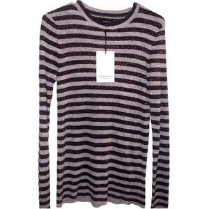 Who What Where Size Medium Rayon Polyester Stripe Shirt